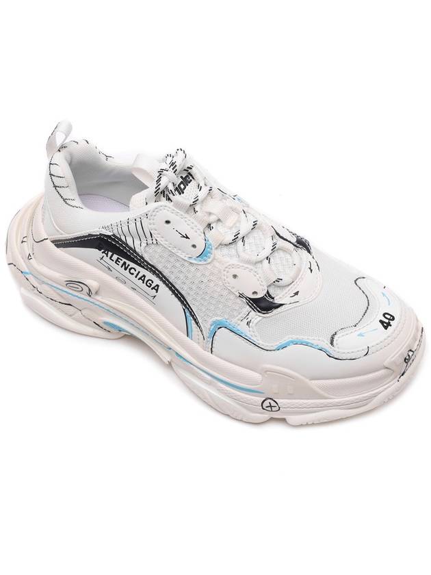 Luxury Balenciaga Trending 2025 Triple S Sketch All Over Logo Low Top Sneakers White