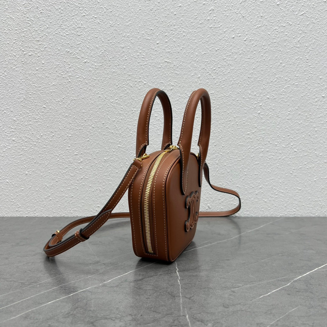 Top Quality Mini Bowling Bag Tan For Women 8in/20cm 