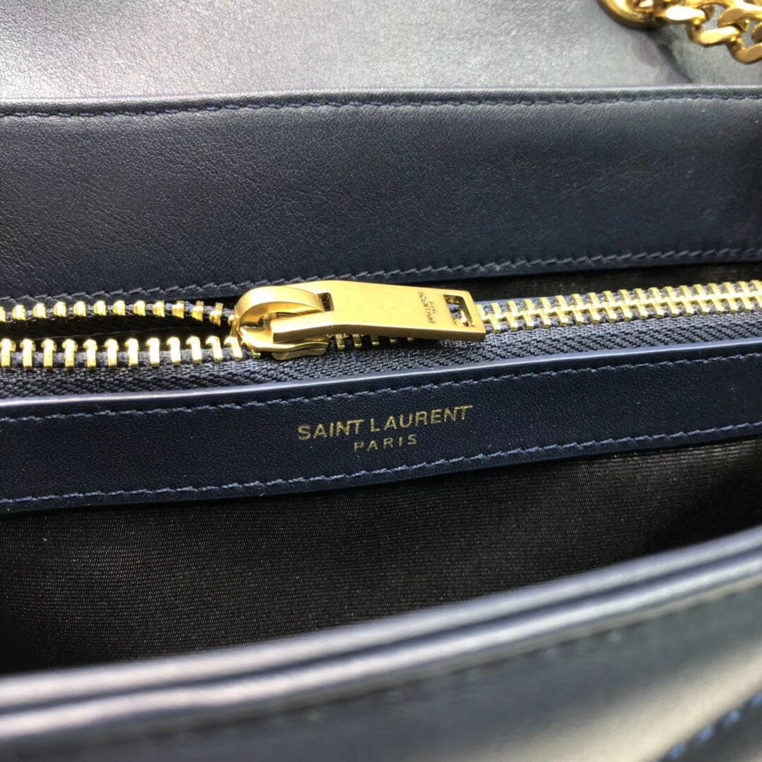 Top Quality Loulou Small Chain Bag In Matelassé "Y" Blue For Women 9.8in/23cm YSL 494699DV7274147