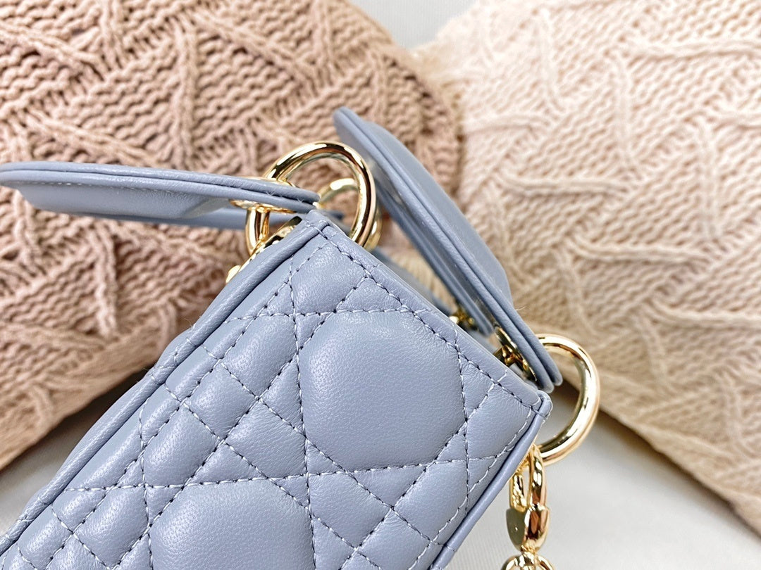 Top Quality Mini Lady Bag Blue For Women 6.5in/17cm CD M0505SLOI
