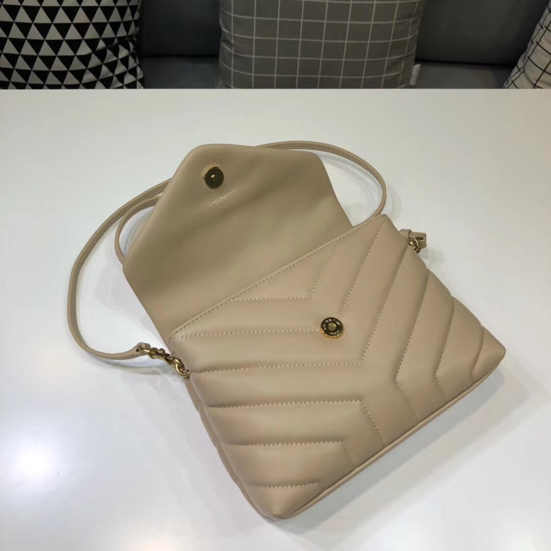 Top Quality Loulou Mini Shoulder Bag Beige For Women 7in/18cm YSL
