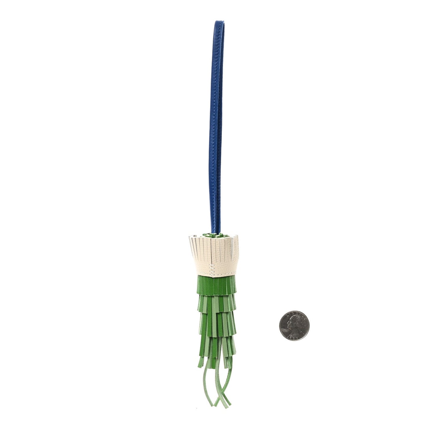Hermes Milo Lambskin Epsom Chouette Bag Charm Vert Yucca Vert Cricket Bleu France Nata