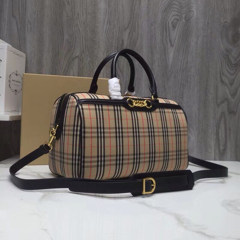 Top Quality Small 1983 Check LiNike Bowling Bag Black/Brown For Women, Women’s Bags 9.1in/23cm