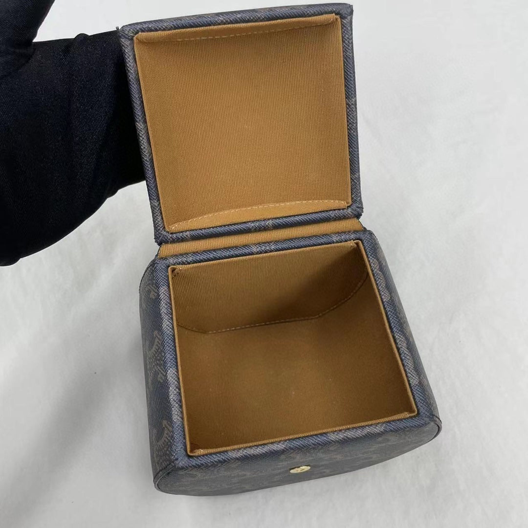 Top Quality Small Round Box Triomphe In Triomphe Canvas Tan For Women 4.5in/11.5cm