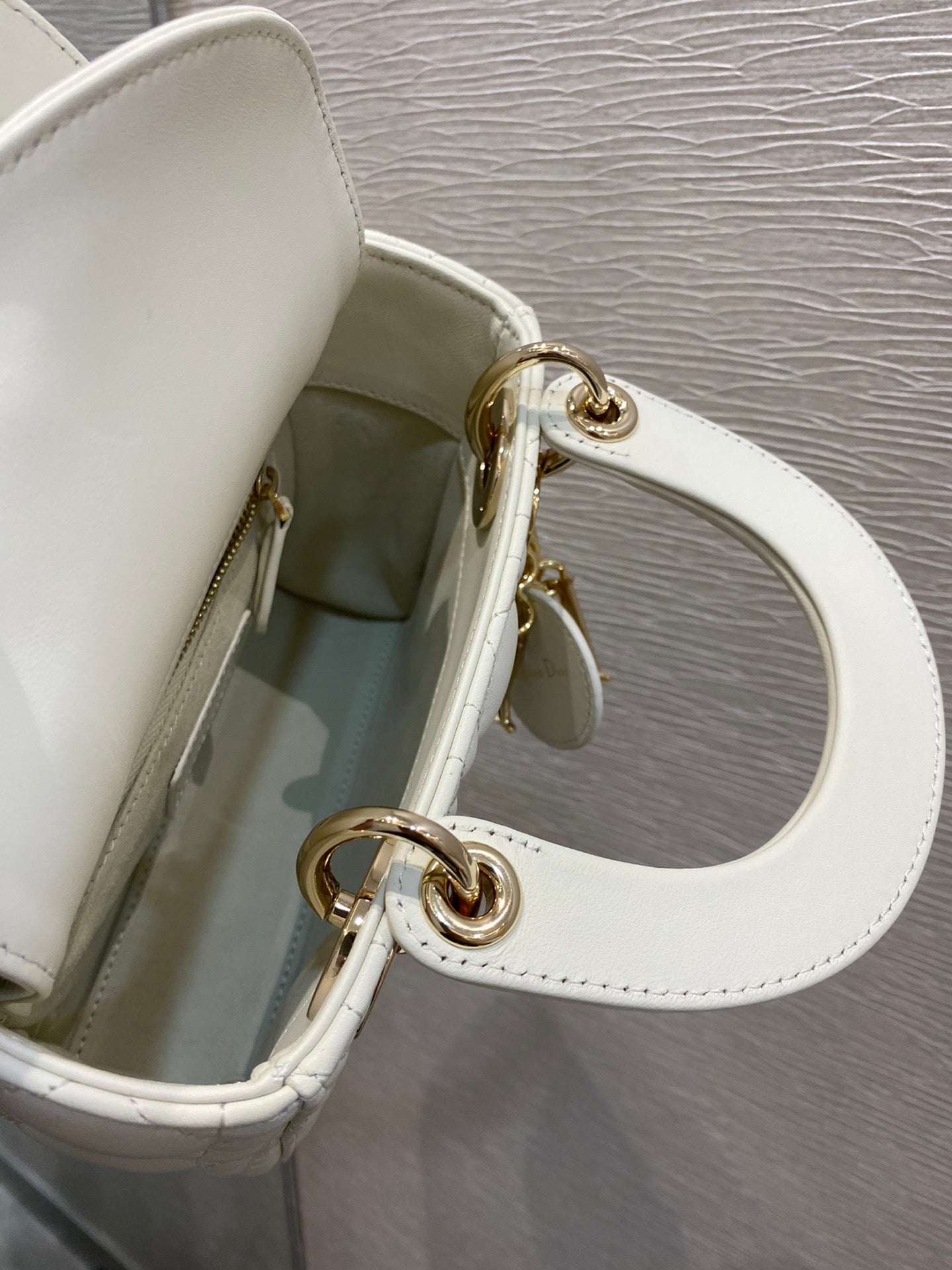 Top Quality Mini Lady Bag White For Women 6.5in/17cm CD M0505SLOI