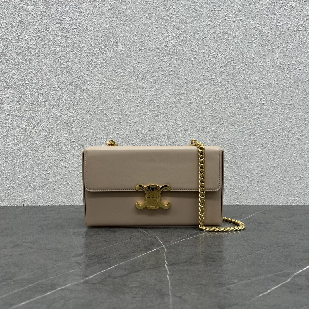 Top Quality Chain Box Triomphe Bag Beige For Women 9in/22cm 