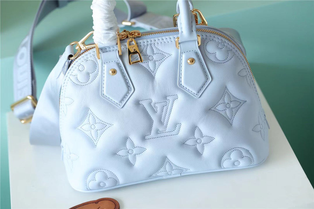 Top Quality Alma BB Bag Handbags,  Shoulder and Cross Body Bags For Women In Bleu Glacier Blue 9.6in/25cm Top Quality M59822