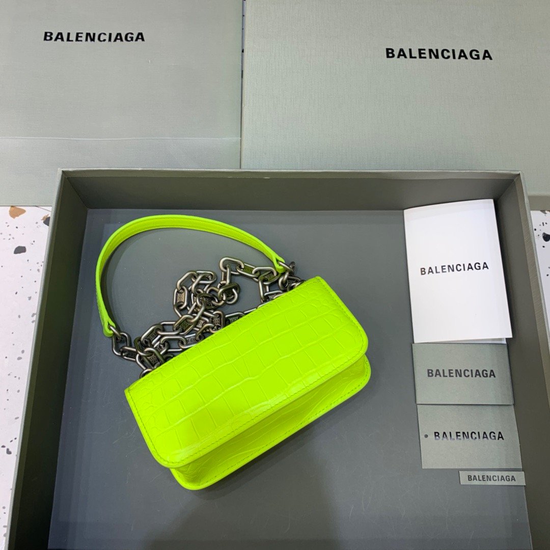 Top Quality Gossip Small On Chain Shoulder Bag Green Neon, For Women,  Bags 7.4in/19cm