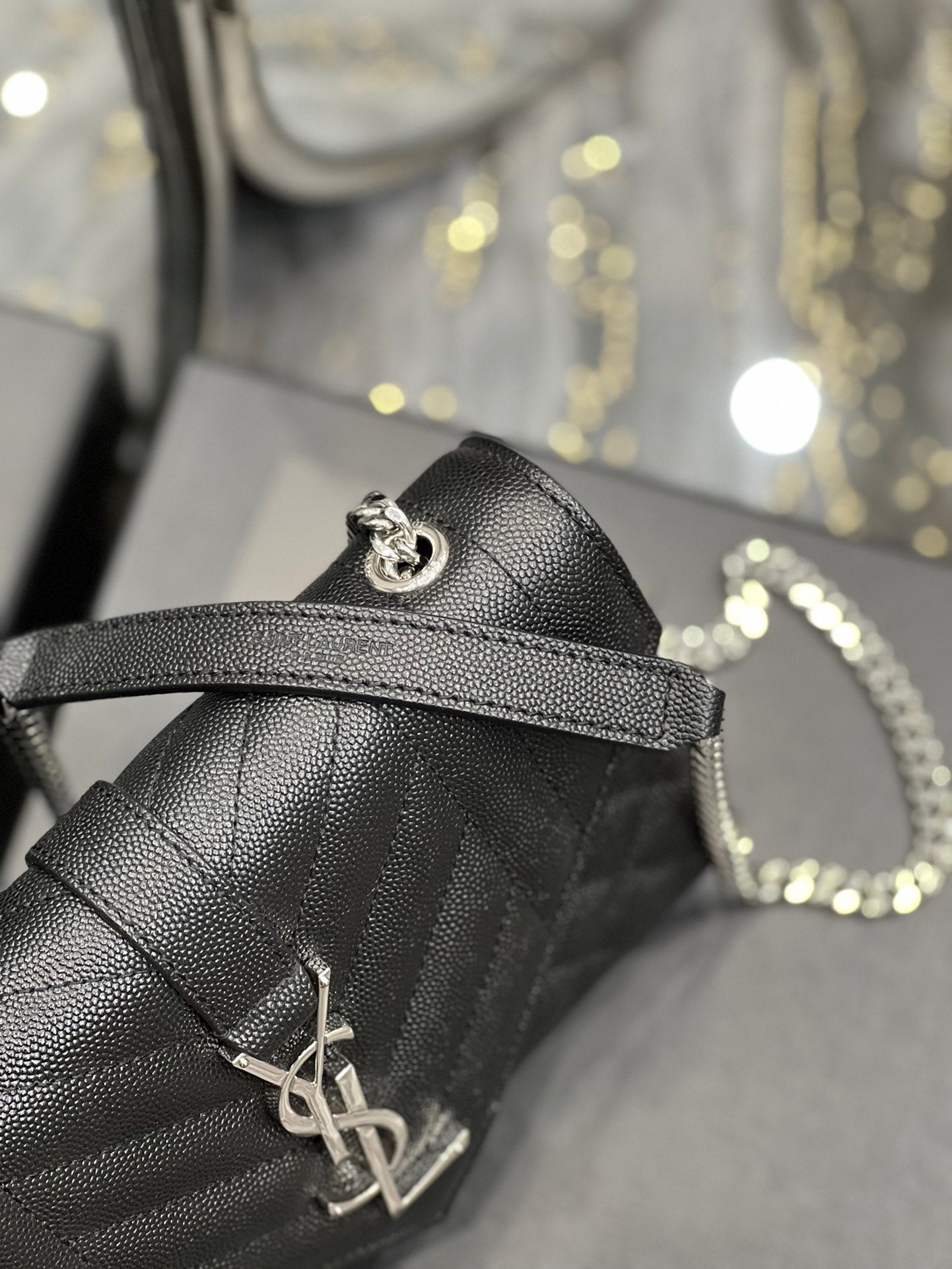 YSSL Small Bag Black In Mix Matelasse For Women 8in/21cm YSL 600195BOW921000