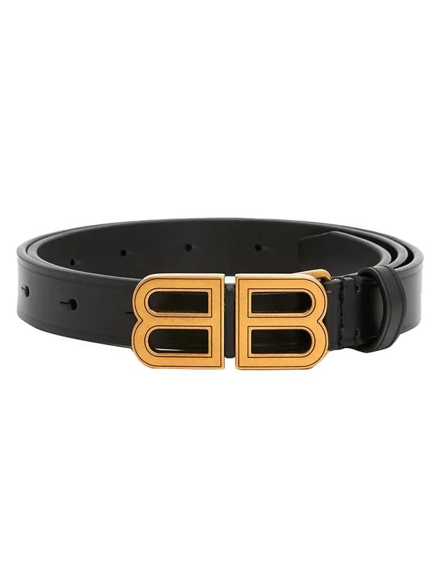 Luxury Balenciaga Trending 2025 Hourglass Thin Leather Belt Black