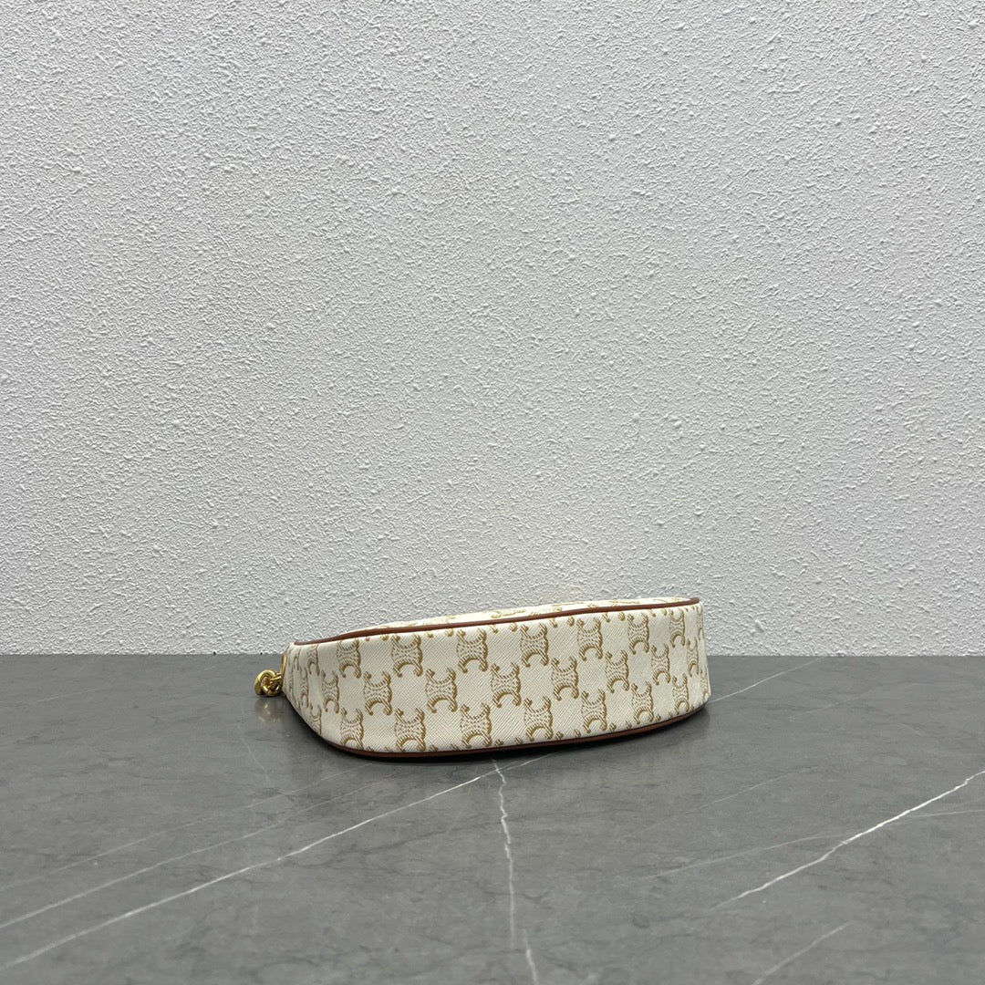 Top Quality Medium Ava Chain In Triomphe Canvas White For Women 10in/25cm