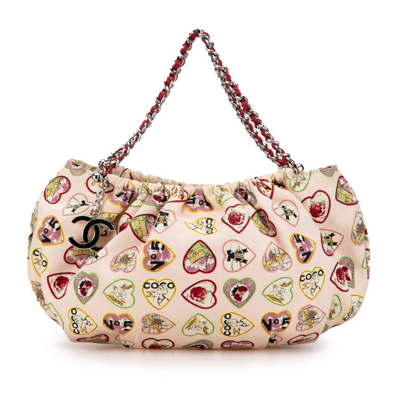 Chanel Valentine Coco Mark Canvas Mini Handbag Limited