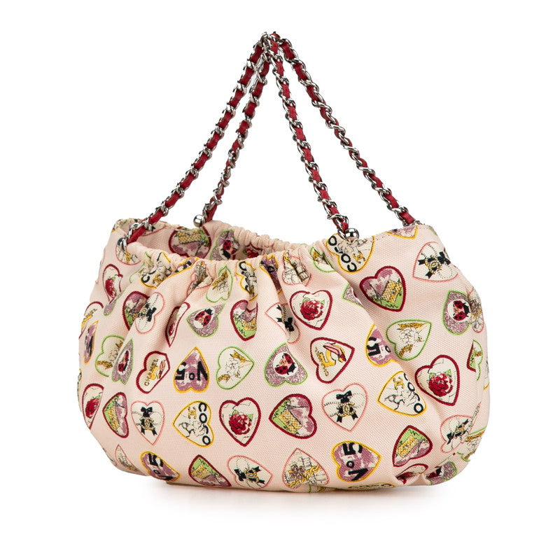 Chanel Valentine Coco Mark Canvas Mini Handbag Limited
