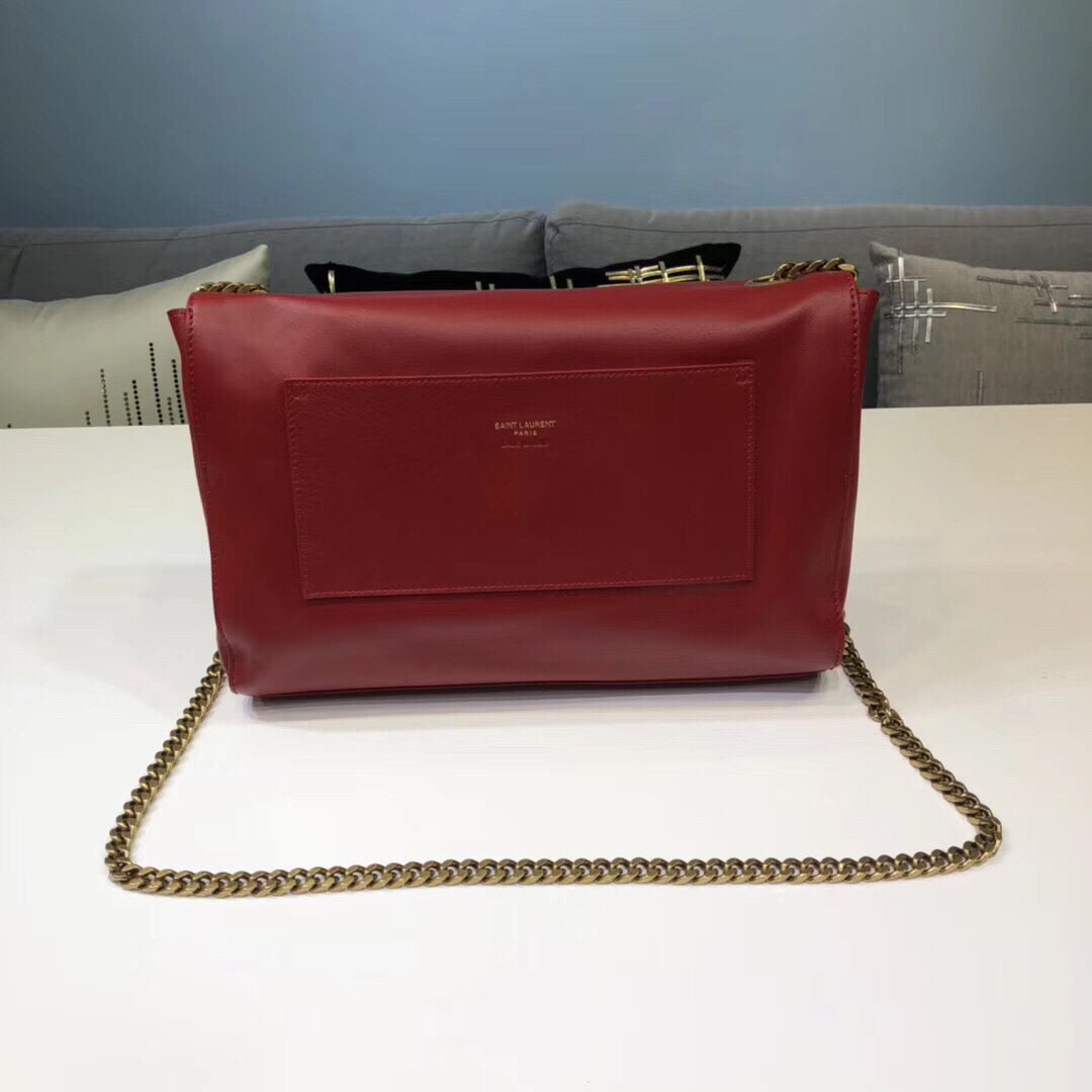 Top Quality Kate MeTop Qualityum Chain Bag In Grain De Poudre Red For Women 9.4in/24cm YSL 364021BOW0J6008