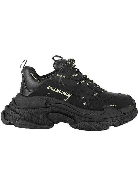 Luxury Balenciaga Trending 2025 All Over Triple S Low Top Sneakers Black