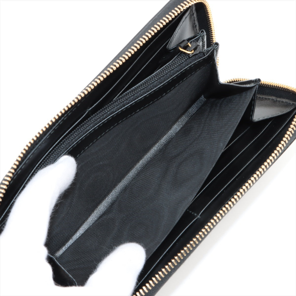 Gucci 547591 Leather Round  Wallet Black