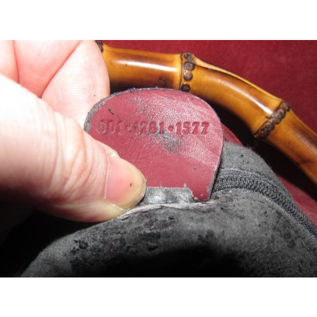 Gucci   Two Way Burgundy Suede And Leather With A Bamboo Handle Hobo Bag