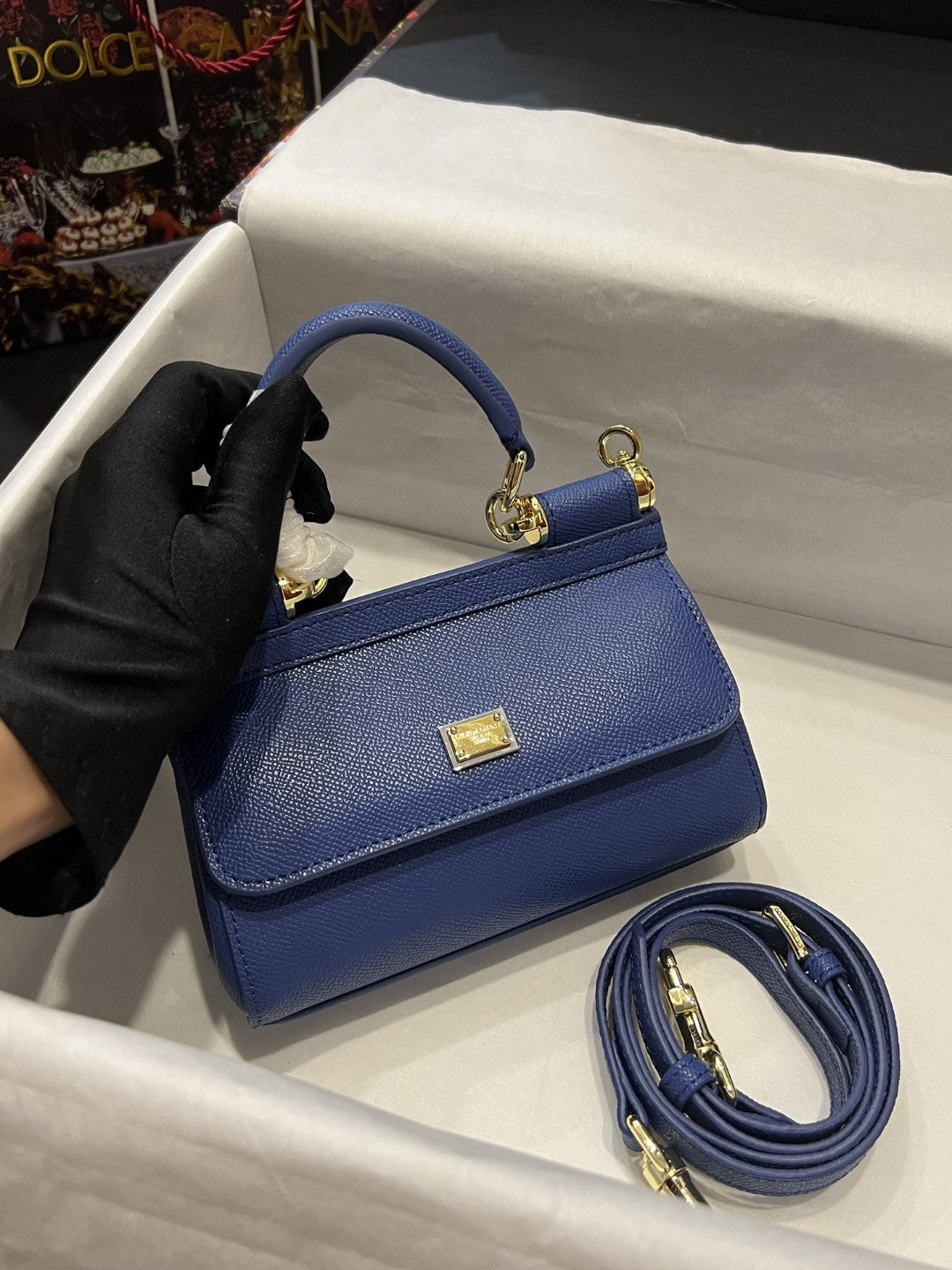 Top Quality Small Sicily Bag In Dauphine Blue For Women 7.5in/19cm Top Quality Top Quality7116A100180648