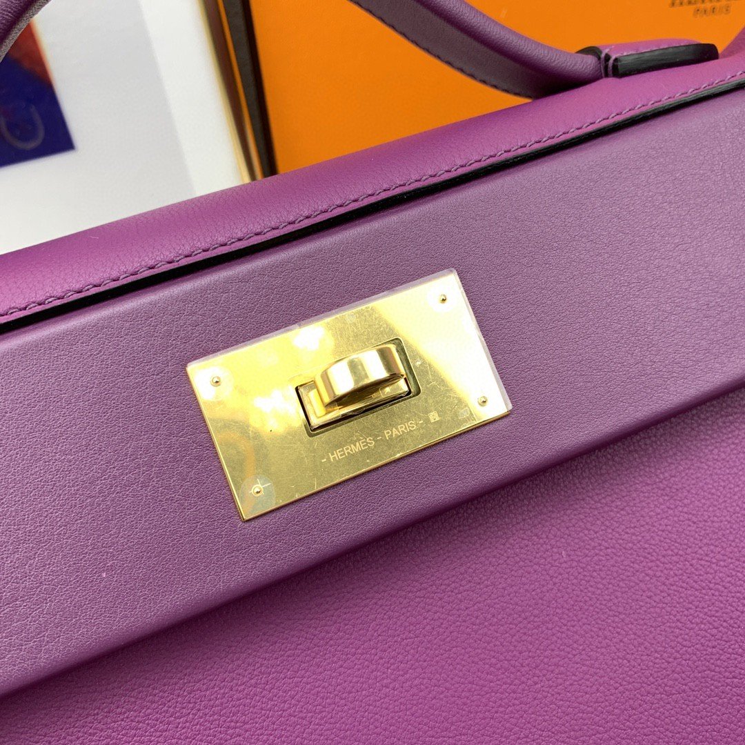 Top Quality 24/24 Clemence Swift Purple For Women, Handbags, Shoulder Bags 11.4in/29cm