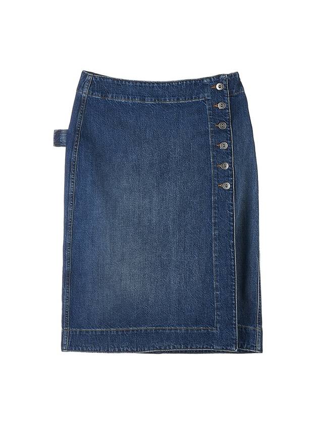 Luxury Bottega Veneta Washed Midi Denim A-Line Skirt Blue