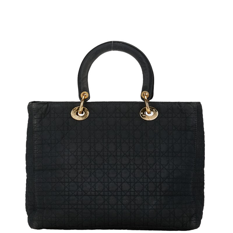 Dior Large Microcannage Canvas Lady Dior Canvas Handbag 1-0160406 in Good condition