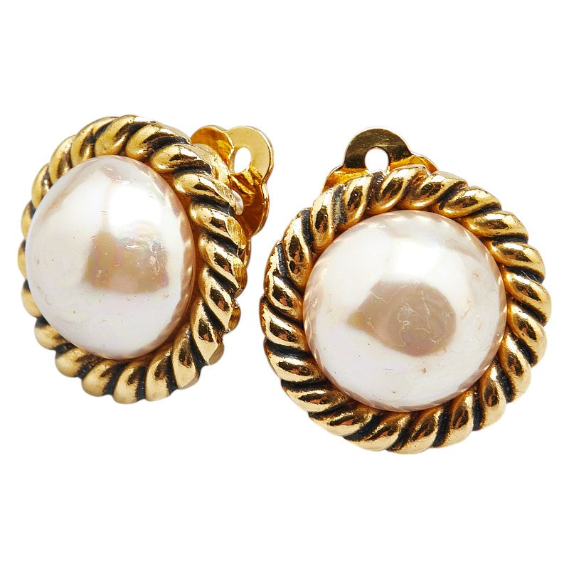 Chanel   Faux Pearl Earrings