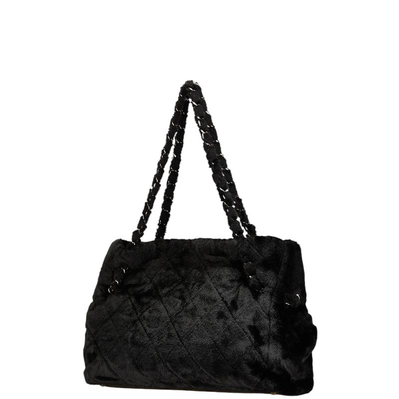 Chanel Matelasse Camellia Coco Mark Faux Fur 2way Shoulder Bag