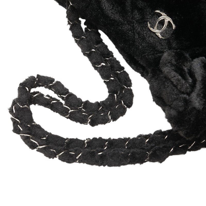 Chanel Matelasse Camellia Coco Mark Faux Fur 2way Shoulder Bag