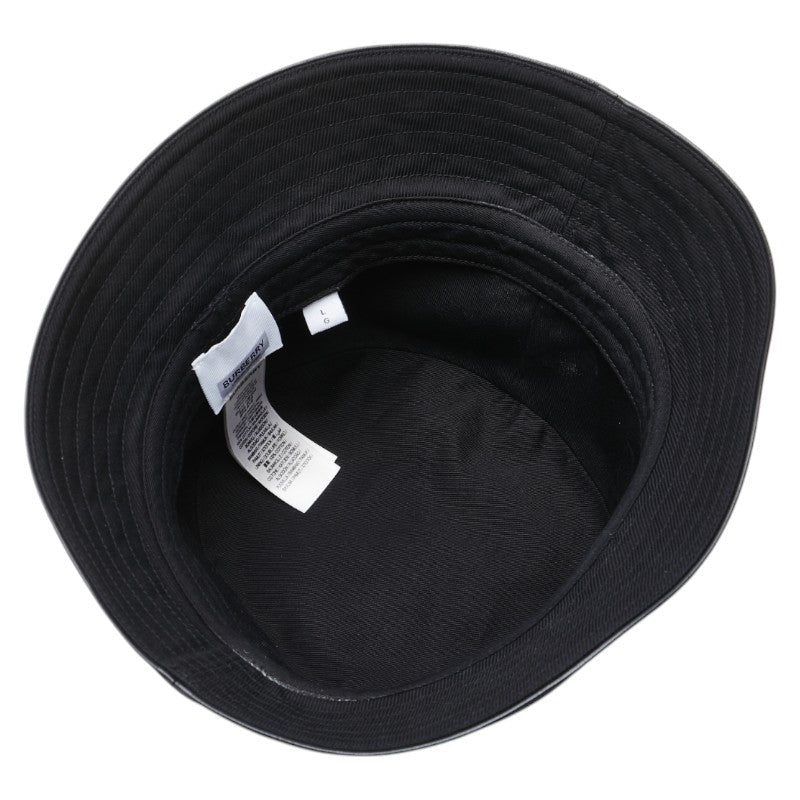 Burberry Logo Cotton Leather Bucket Hat