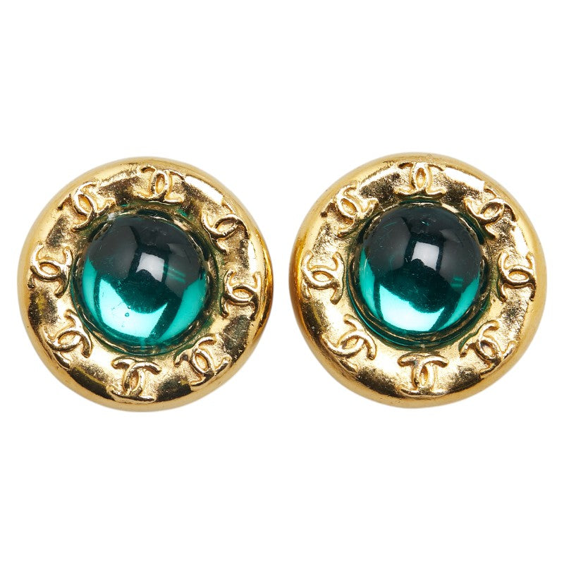 Chanel Coco Mark Round Stone Earrings