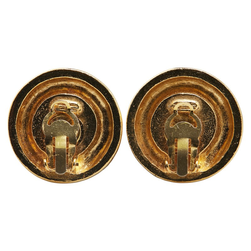 Chanel Coco Mark Round Stone Earrings
