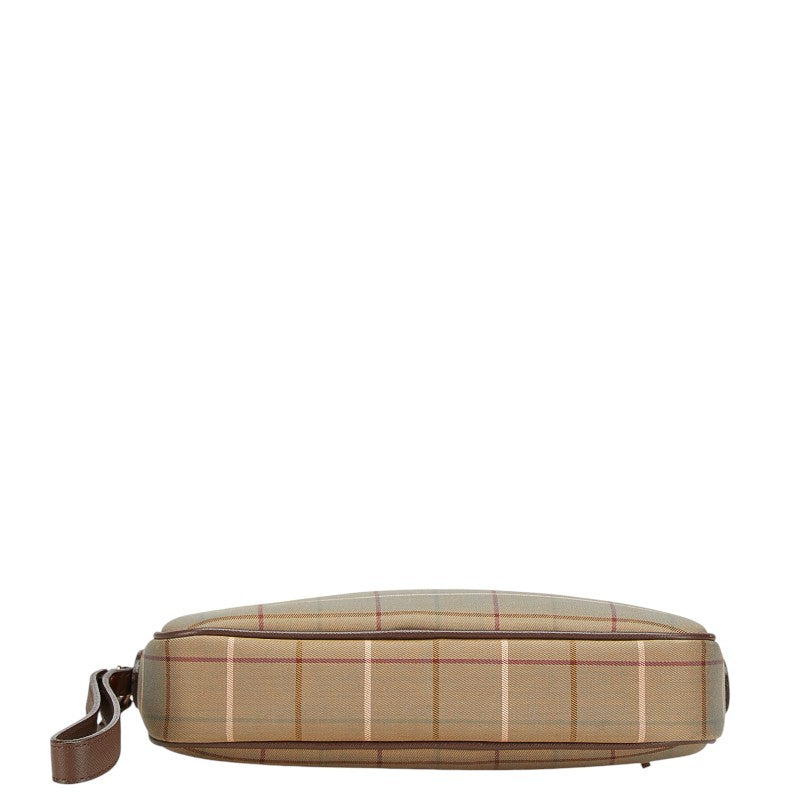 Burberry Check Canvas Leather Pouch