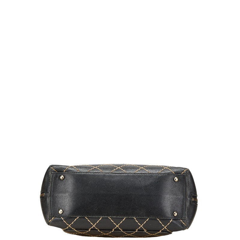 Chanel Coco Mark Wild Stitch Leather Handbag