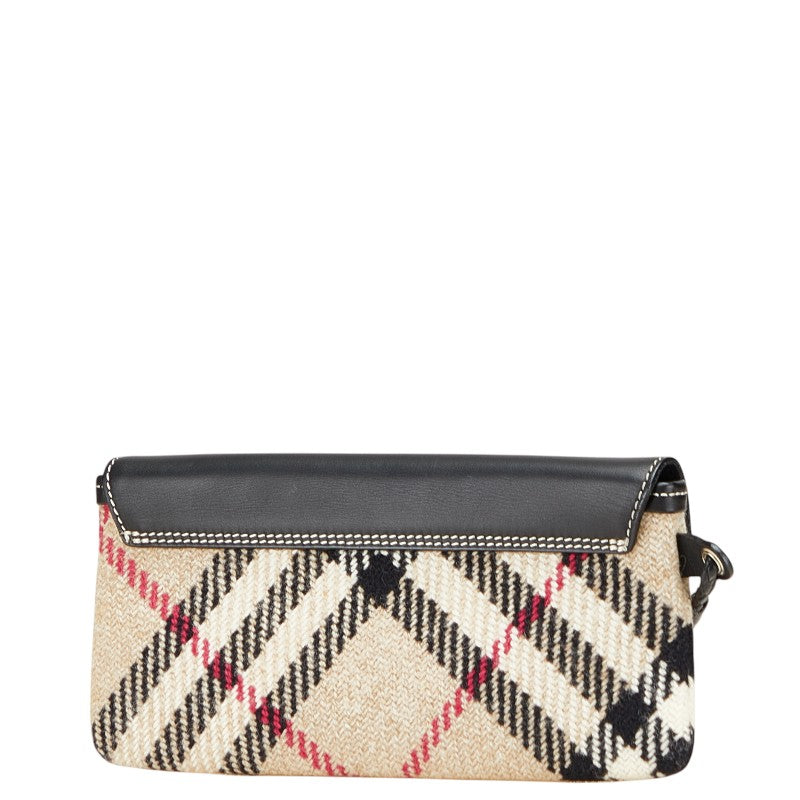 Burberry Nova Check Wool Leather Pouch