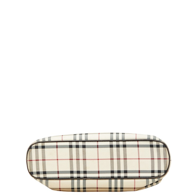 Burberry Nova Check Canvas Leather Tote Bag
