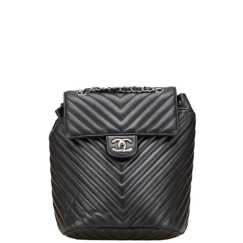 Chanel Chevron V Stitch Leather Backpack