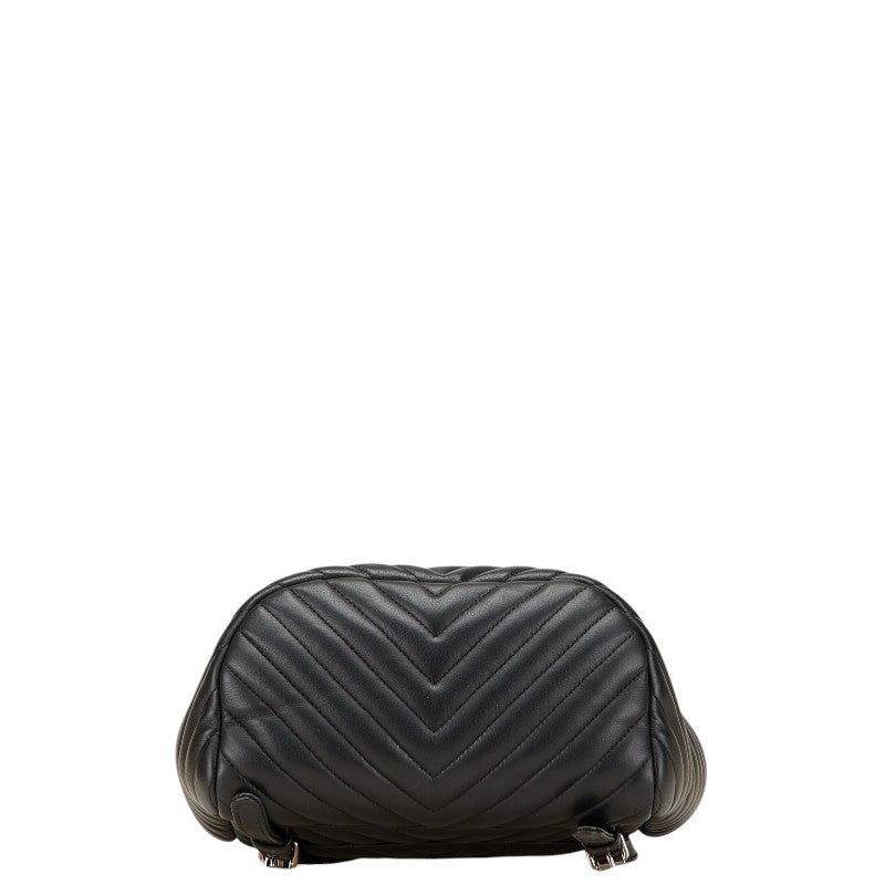 Chanel Chevron V Stitch Leather Backpack