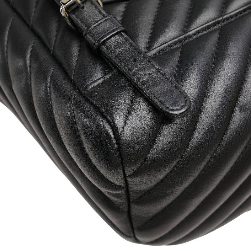 Chanel Chevron V Stitch Leather Backpack