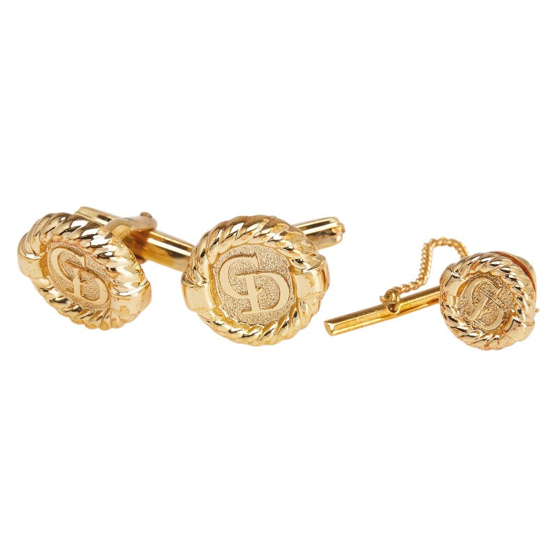 Dior CD Logo Cufflinks Tie Pin Set