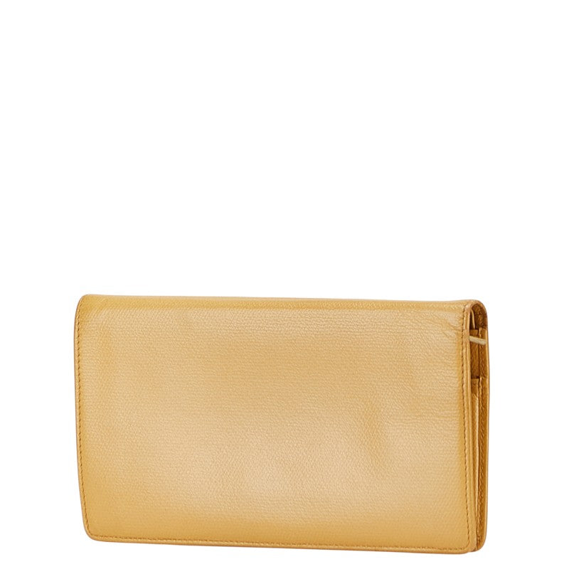 Chanel Coco Button Leather Long Wallet