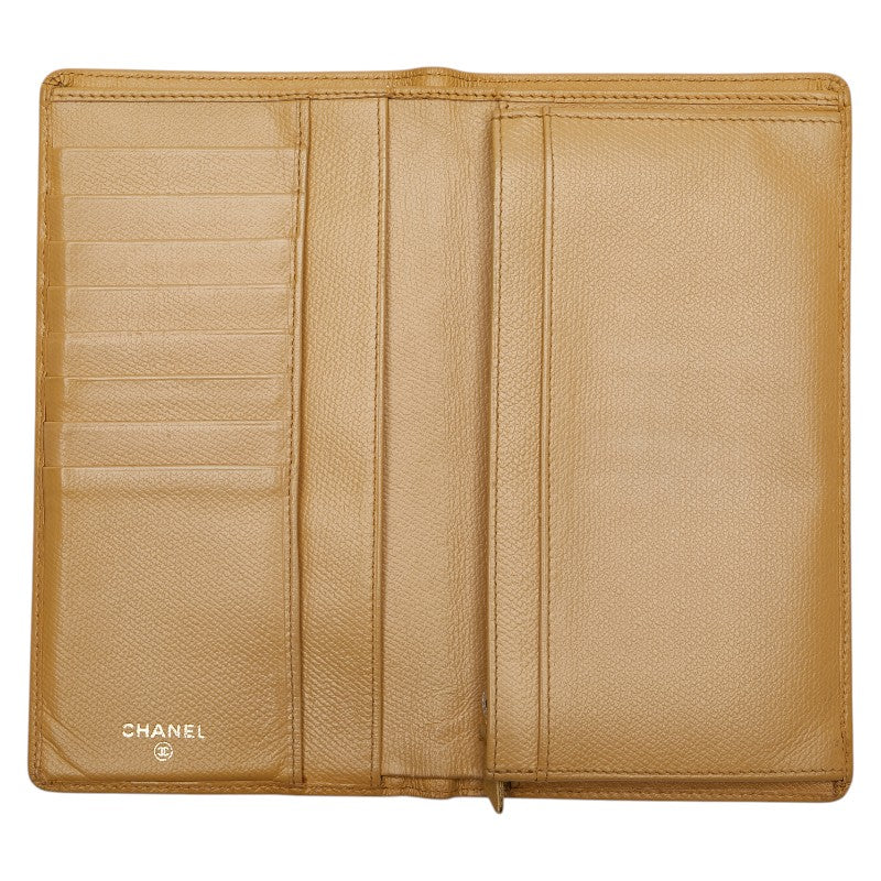 Chanel Coco Button Leather Long Wallet