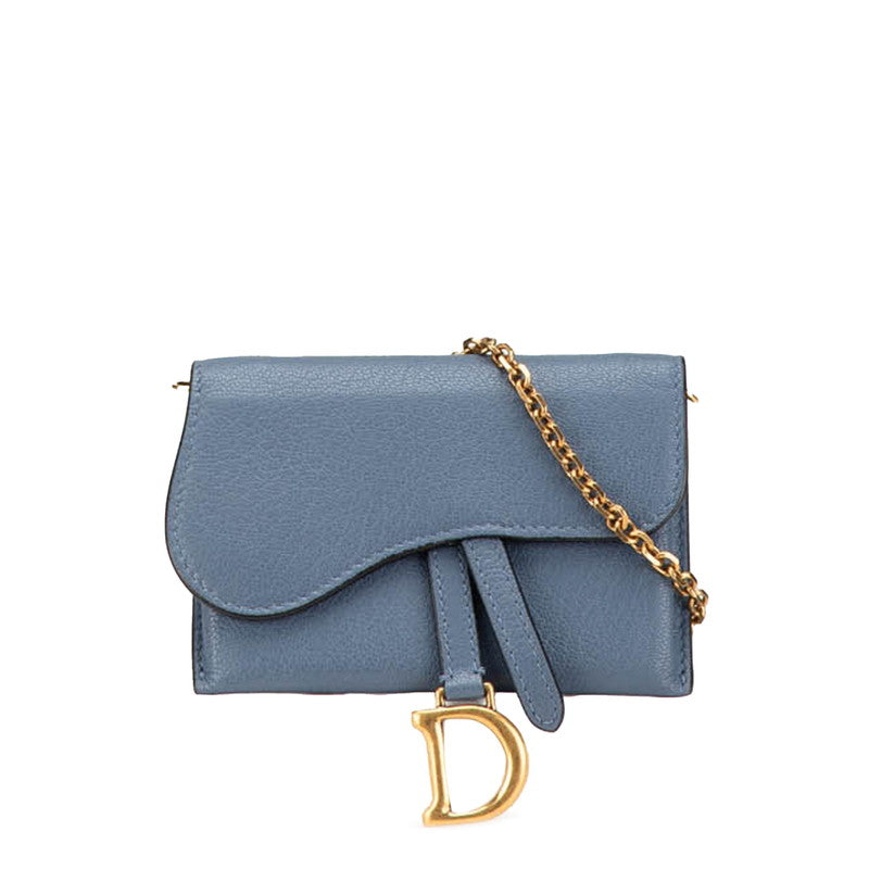 Dior Saddle Leather Chain Shoulder Wallet