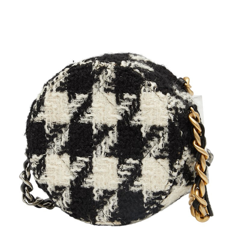 Chanel Coco Mark Tweed Leather Shoulder Bag