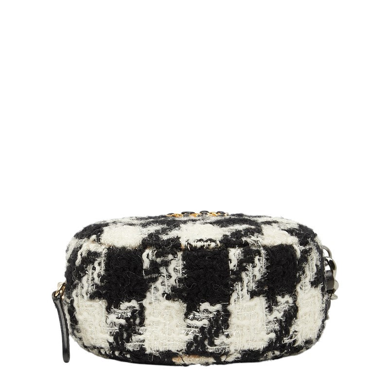Chanel Coco Mark Tweed Leather Shoulder Bag