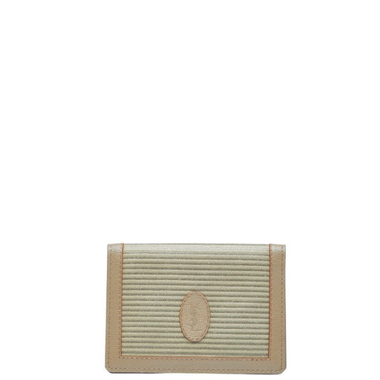 Saint Laurent YSL Logo Leather Canvas Card Case