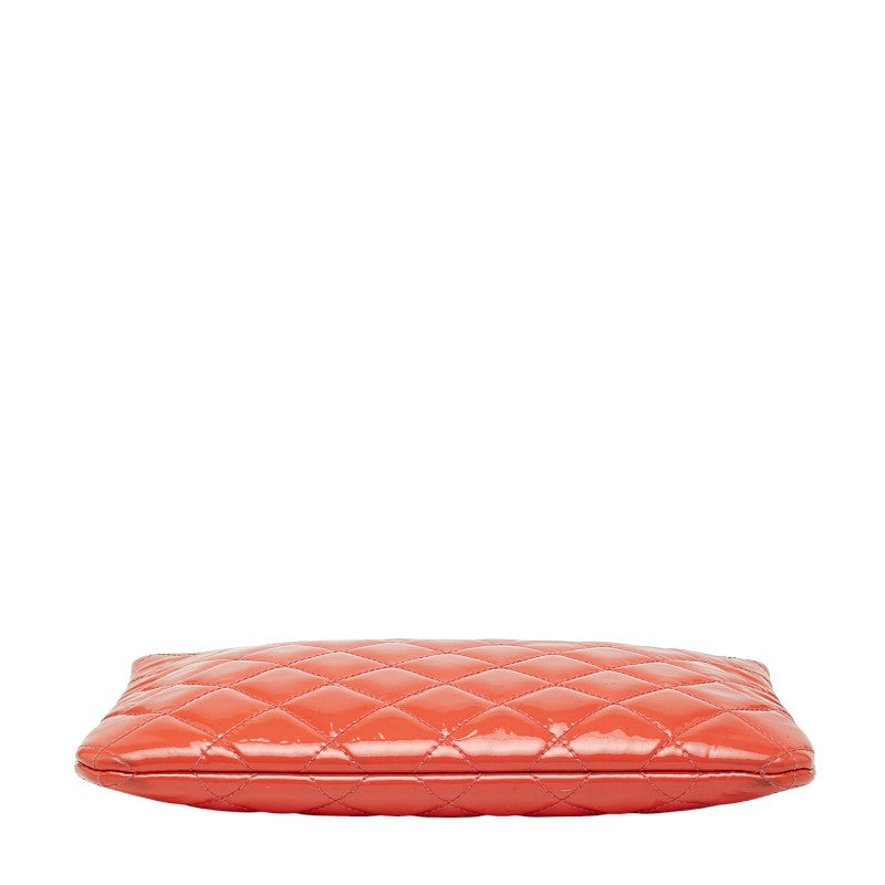 Chanel Coco Mark Matelassé Patent Leather Clutch Bag