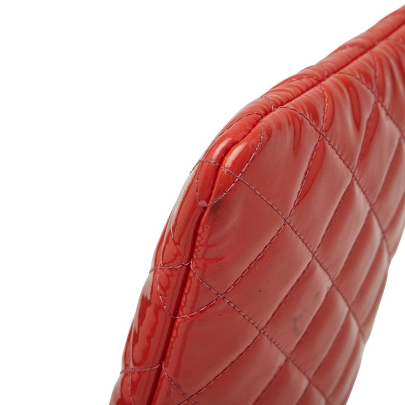 Chanel Coco Mark Matelassé Patent Leather Clutch Bag