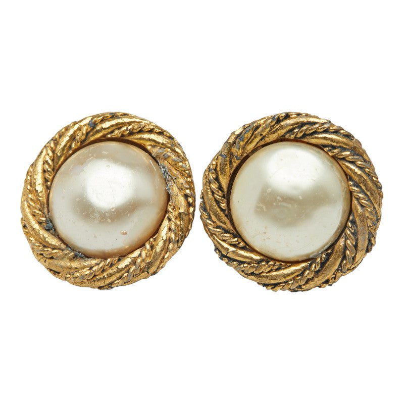 Chanel Faux Pearl Earrings