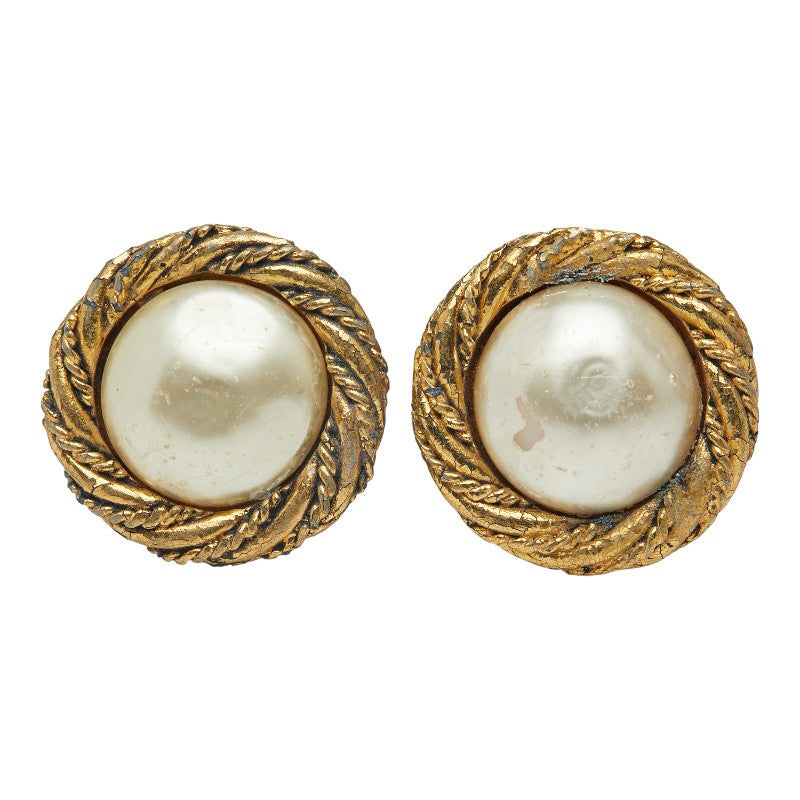Chanel Faux Pearl Earrings