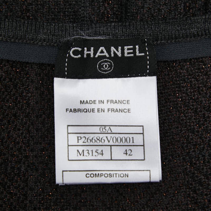 Chanel Coco Mark Check Wool Blend Pleated Skirt